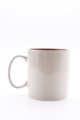 White coffee cup isolated on white