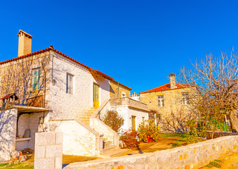 Fototapeta na wymiar beautiful old house in Pigadi village in Greece