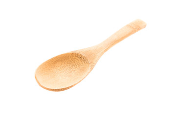 Wooden spoon isolated on white background