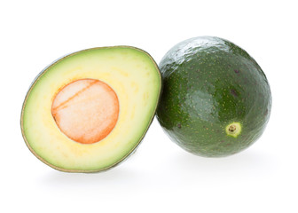 avocado green fruit isolated white background