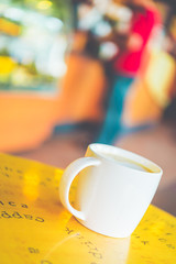 Coffee cup in coffee shop