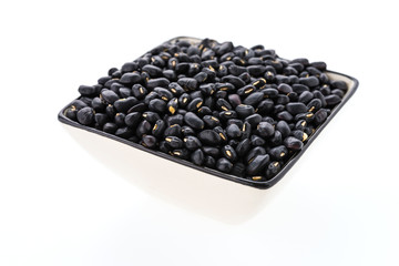 Black beans isolated on white background