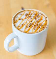 Hot caramel coffee
