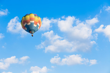 Hot air balloon with blue sky background