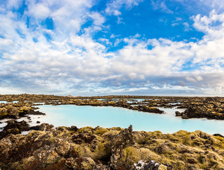 Fototapeta na wymiar Geothermal pool in Blue lagoon, Iceland