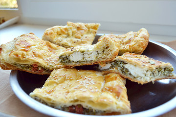 Vegetable tart on a plate