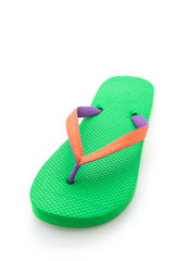 Green flip flop isolated on white background