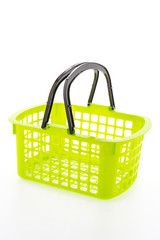 Shopping plastic basket isolated on white background