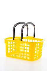 Fototapeta premium Shopping plastic basket isolated on white background