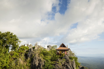 Morning fog in Chalermprakiet Temple , Lampang , Thailand