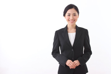Asian businesswoman on white background