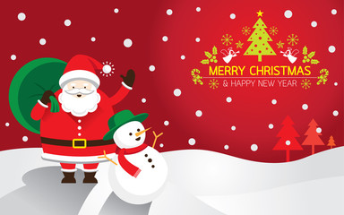 Santa, Snowman, Background