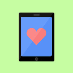 Flat style touch pad with red heart