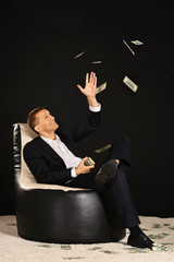 Businessman with a lot of money