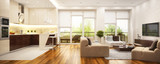 Modern kitchen and living room