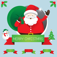 Santa with Ribbon and Text