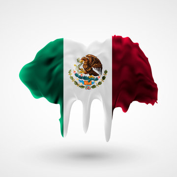 Flag of Mexico painted colors