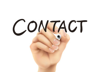 contact word written by hand