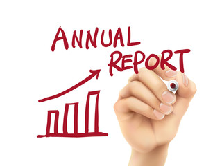 annual report words written by hand