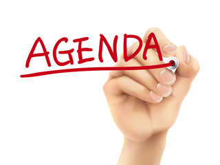 agenda word written by hand