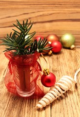 Christmas ball and glass