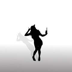 Vector silhouette of a woman.