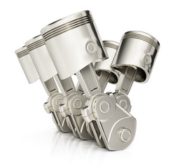 V6 engine pistons