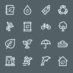 Green ecology web icons set