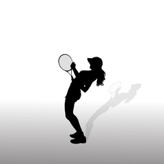 Vector silhouette of the woman.