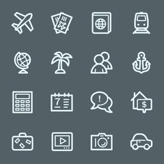 Travel web icons set