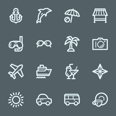Naklejka premium Vacation web icons set