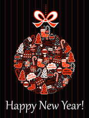 Christmas card with a ball