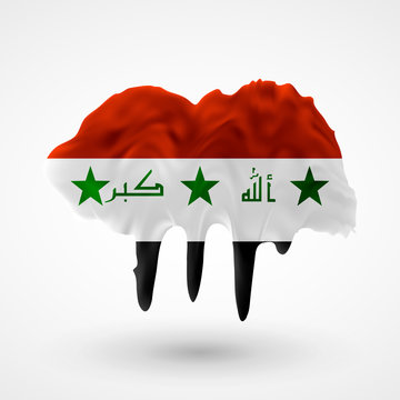 Flag of Irak painted colors
