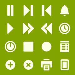 Media player web icons set