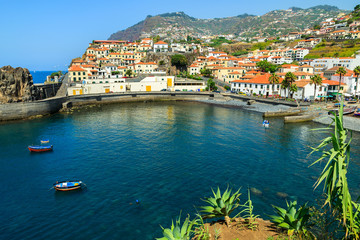 Port in fishing village Camara de Lobos, Madeira island