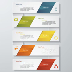 Design clean number banners template. Vector.