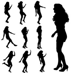 Vector silhouette of a woman.