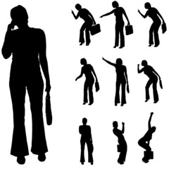 Vector silhouette of a businesswoman.