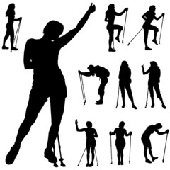 Naklejka premium Vector silhouette of woman.