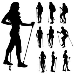 Naklejka premium Vector silhouette of woman.