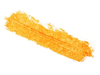 photo grunge yellow wax pastel crayon spot isolated on white