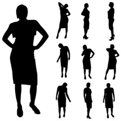 Vector silhouette of a woman.