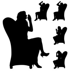 Vector silhouette of people.
