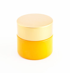 cosmetic bottle isolated background,orange color