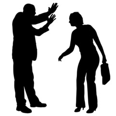 Vector silhouettes of business people.