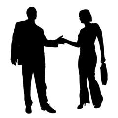 Vector silhouettes of business people.
