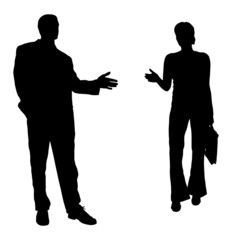 Vector silhouettes of business people.