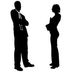 Vector silhouettes of business people.