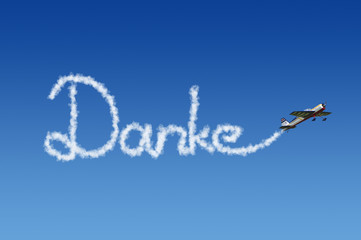 Naklejka premium Danke Wolkenschreiber