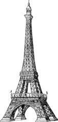 Vintage image Eiffel tower